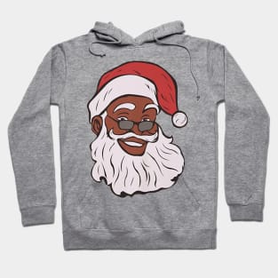 Black African American Santa Xmas Hoodie